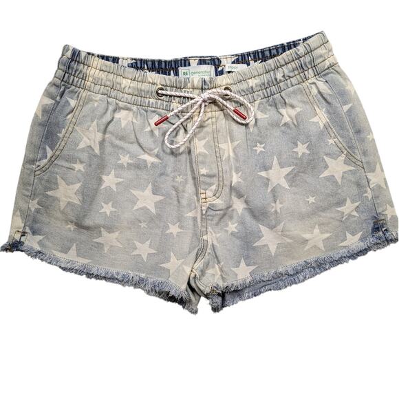 Re-Generation Shorts Womens Large Light Denim Stars Sustainable Y2K - Picture 1 of 11